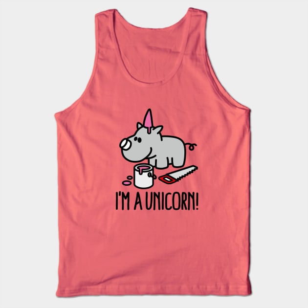 I'm a unicorn rhino funny chubby girl power BBW Tank Top by LaundryFactory